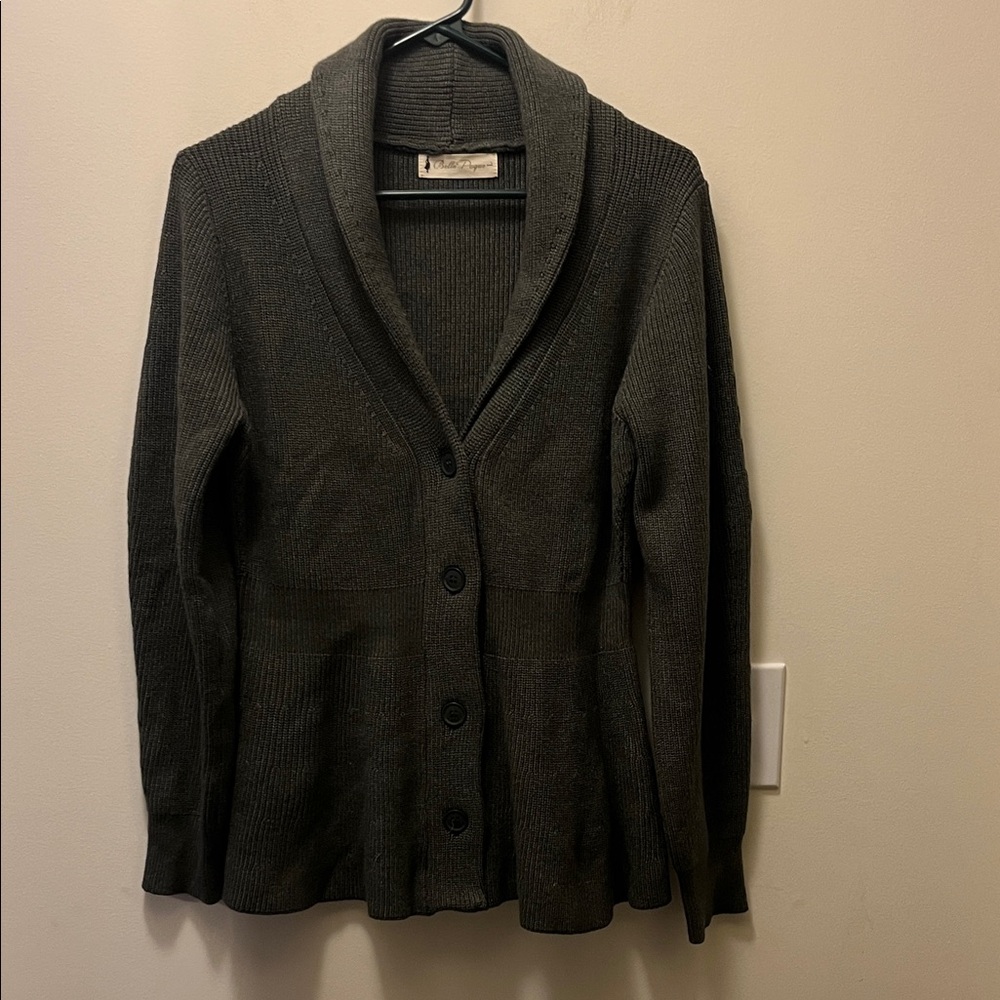 Belle poque gray women’s Vintage Cardigan Sweater size large